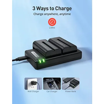 Evatronic NP-F550 Battery Charger Set for Sony Cameras