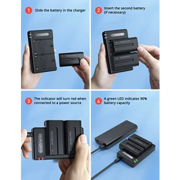 Evatronic NP-F550 Battery Charger Set for Sony Cameras