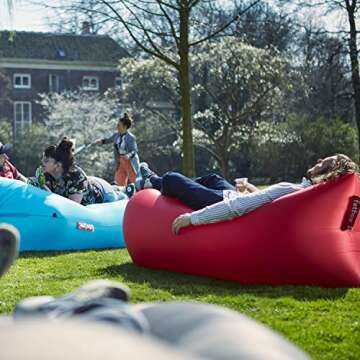 Fatboy Lamzac the Original Version 1 Inflatable Lounger with Carry Bag, Inflatable Couch for Indoor or Outdoor Hangout or Inflatable Lounge Air Chair - Black