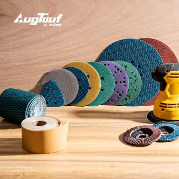 5 Inch 150 Grit Sanding Disc, 8 Hole Hook and Loop Aluminum Oxide Sanding Discs for Disc Sanders & Orbital Sanders - 50 Pack by toolant