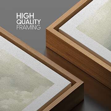 SIGNWIN Framed Canvas Print Wall Art Storm Clouds Over Green Countryside Field Nature Wilderness Illustrations Fine Art Farmhouse/Country Minimal for Living Room, Bedroom, Office - 24"x24" Natural