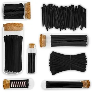 Thankful Greetings 2" Black Matches in Glass Jar with Strikers