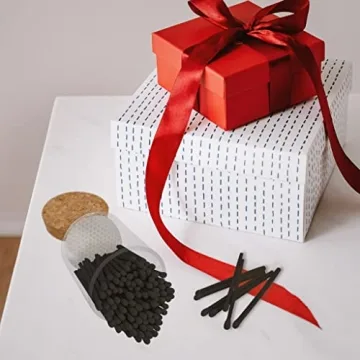 Thankful Greetings 2" Black Matches in Glass Jar with Strikers