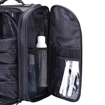 KIOTA Makeup Trolley, Slim Rolling Beauty Box, Soft Sided Cosmetic Case on Wheels, Carry-on Bag