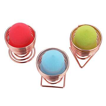 LanMa Beauty Sponge Blender Holder, Makeup Sponge Drying Stand Storage Egg Powder Puff Display Stand (3PC)