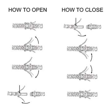 Gemsme 18K White Gold Plated 4.0 Round Cubic Zirconia Classic Tennis Bracelet 7.5 Inch For women