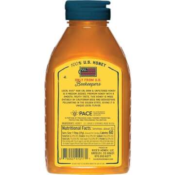 Local Hive North California Raw Unfiltered Honey 16 oz - Pure U.S. Honey, Natural Sweetener, Perfect...