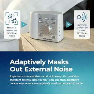 Adaptive Sound Technologies Sound + Sleep SE Noise Machine - White Noise Machine - Non-Looping Environmental/Nature Sounds for Sleep & Relaxation - with Timer & Headphone Jack - White/Silver