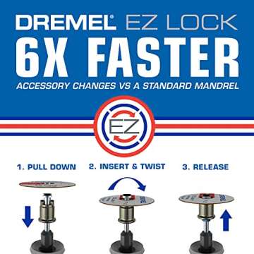 Dremel 160-Piece Rotary Tool Accessory Kit with EZ Lock Technology - 1/8" Shank - Cutting Bits, Polishing Wheel and Compound, Sanding Drums & Disc (710-08)