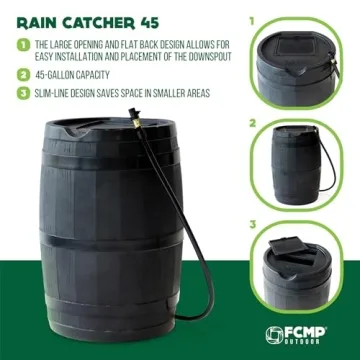 FCMP 45 Gallon Heavy Duty Eco-Friendly Rain Barrel