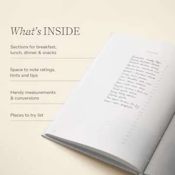 Papier Hardback Recipe Journal - Cream, 8.46" L x 6.02" W | Hardcover Food Recipe, Cooking & Dining Journal | Diary Preserves Family Traditions, Space for Meal Ratings, Cooking Hints & Tips