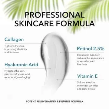 Collagen Cream for Face with Retinol & Hyaluronic Acid - Face Moisturizer for Women & Men - Skin Tightening Firming Cream - Anti Aging Face Wrinkle Cream, Day & Night Moisturizing Facial Cream - 1.7oz