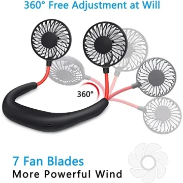 SZ-JIAHAIYU Portable Neck Fan Hands-Free Cooling USB Rechargeable