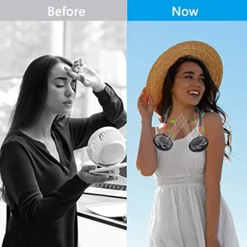 SZ-JIAHAIYU Portable Neck Fan Hands-Free Cooling USB Rechargeable