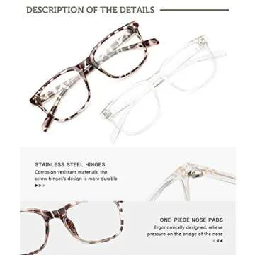 livho Blue Light Blocking Glasses Computer Gaming Square Nerd Eyeglasses