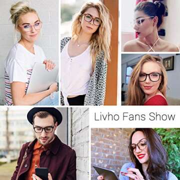 livho Blue Light Blocking Glasses Computer Gaming Square Nerd Eyeglasses