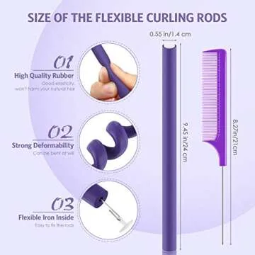 Syhood 30 Pcs Flexible Curling Rods 9.45 Twist Foam Rollers Soft Foam No Heat Hair Rods Rollers and ...