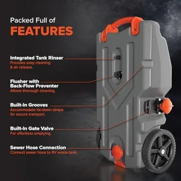 Camco Rhino Portable Waste Tank for RV with Accessories