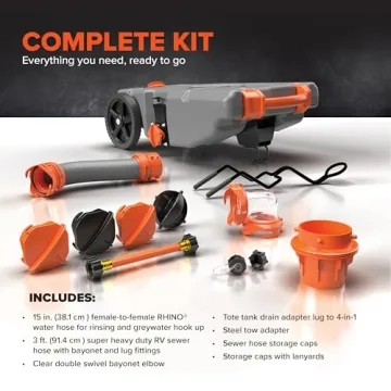 Camco Rhino Portable Waste Tank for RV with Accessories