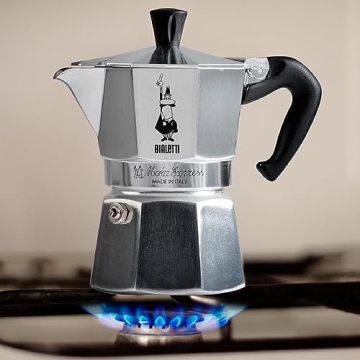 Bialetti - Moka Espress: Iconic Stovetop Espresso Maker, Makes Real Italian Coffee, Moka Pot 6 Cups (6 Oz), Aluminium, Silver