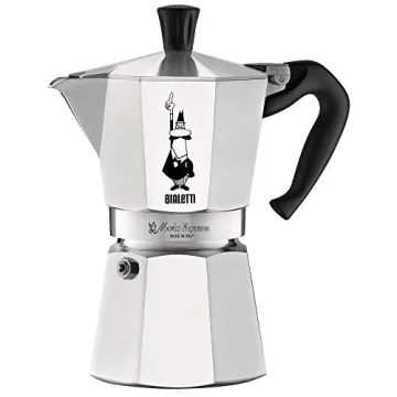 Bialetti - Moka Espress: Iconic Stovetop Espresso Maker, Makes Real Italian Coffee, Moka Pot 6 Cups (6 Oz), Aluminium, Silver