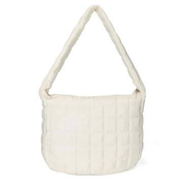 YFGBCX Quilted Tote Bags for Women - Lightweight Stylish Crossbody Bag with Zip Closure