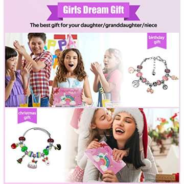 Gionlion Charm Bracelet Making Kit, Jewelry Making Kit Trendy Stuff for Kids Ages 6-12, Unicorn Toy ...