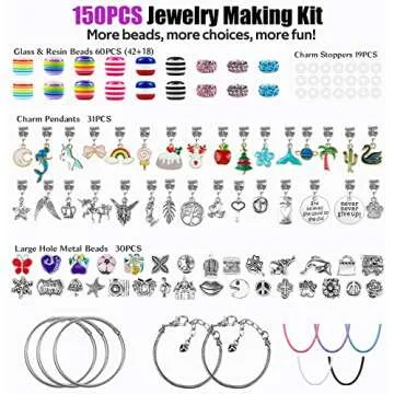 Gionlion Charm Bracelet Making Kit, Jewelry Making Kit Trendy Stuff for Kids Ages 6-12, Unicorn Toy Cute Stuff for Teen Girls Gifts Birthday Gift, Crafts for Girls 6 7 8 9 10 11 12 Year Old