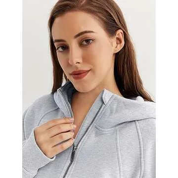 WYNNQUE Womens Hoodies Oversized Sweatshirts Half Quarter Zip Pullover Cropped Long Sleeve Fall Outfits Fashion Clothes Grey XL