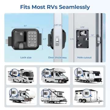 ONNAIS RV Door Lock Replacement – Keyless Entry with Dual FOB and 10-Digit Keypad