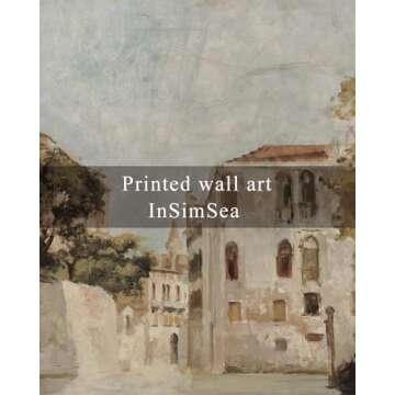 InSimSea Framed Wall Art for Living Room Classical Cityscape Vintage Fall Wall Decoration View of Venice Fall Canvas Print Bathroom Pictures Farmhouse Autumn Wall Decor Office Home Rustic Decor 8x10in