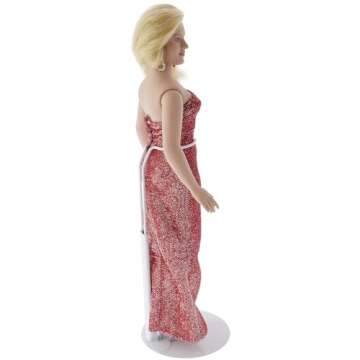 Plymor DSP-70W White Adjustable Doll Stand, fits 12, 13, 14, 15, 16, and 17 inch Dolls or Action Fig...