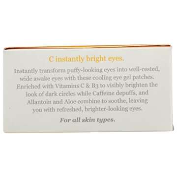 Derma E Vitamin C Bright Eyes Hydro Gel Patches, Natural, Cruelty Free, 3 Ounce (Pack of 1)