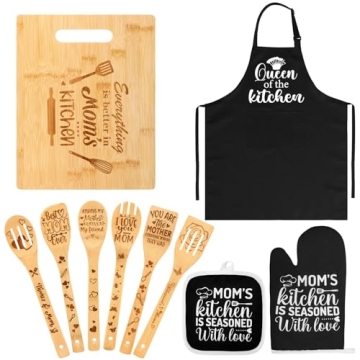Mom Kitchen Gifts Mothers Day Gifts for Mom from Daughter, Mom Birthday Gift Ideas with Cutting Boar...