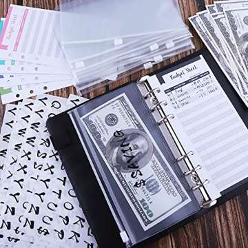 Antner Budget Binder with Zipper Envelopes, Money Saving Binder with Expense Sheets for Budgeting, M...