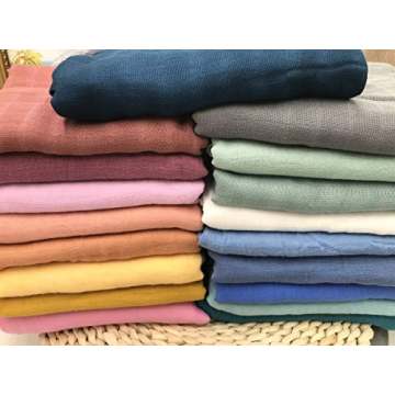 HGHG 5 pcs Soft Organic Cotton Muslin Swaddle Blankets Premium Receiving Blanket for Boys & Girls 47" x 47" Solid Color (New Surprise)