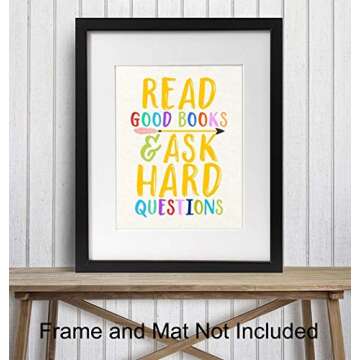 Kids Reading and Learning Wall Art Posters Print Set, Unique Motivational Decor for Kids Bedroom, To...