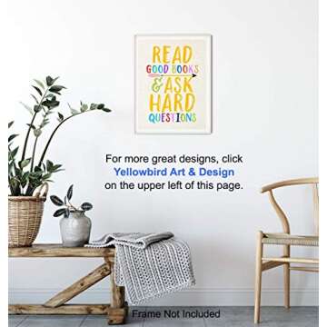 Kids Reading and Learning Wall Art Posters Print Set, Unique Motivational Decor for Kids Bedroom, Toddler and Child Room, Home School Classroom, Library - Gift for Teachers, Moms, Dads, 8x10 Photos