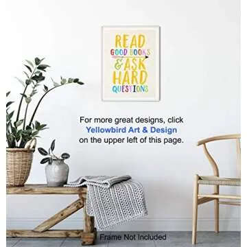 Kids Reading and Learning Wall Art Posters Print Set, Unique Motivational Decor for Kids Bedroom, Toddler and Child Room, Home School Classroom, Library - Gift for Teachers, Moms, Dads, 8x10 Photos