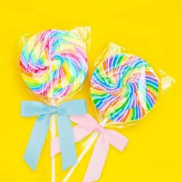 Satin Ribbon Pink Bow Decor 2.5" Premade Pink Twist Tie Bows for Gift Wrapping Pink Bow for Treat Bags Party Favors Wedding Decorations - 50 Counts