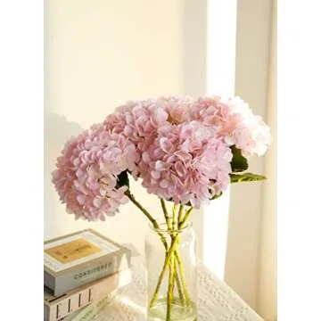PARTY JOY 12PCS 15.4In Artificial Hydrangea Silk Flowers Bouquet Faux Hydrangea Stems for Wedding Centerpieces Home Decor