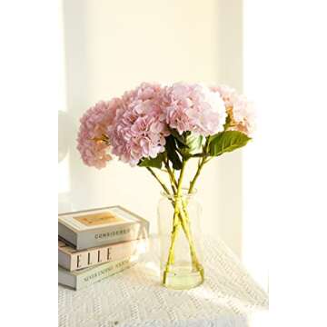 PARTY JOY 12PCS 15.4In Artificial Hydrangea Silk Flowers Bouquet Faux Hydrangea Stems for Wedding Centerpieces Home Decor