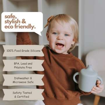 KIDSco Silicone Sippy Cup - Eco-Friendly Training Cup for Kids