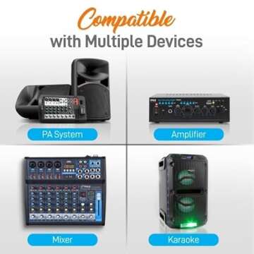 Pyle 2 Channel Wireless Microphone System - Portable UHF Digital Audio Mic Set for Karaoke, PA, DJ