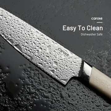 CAROTE 8PCS Kitchen Knife Block Set with Razor-Sharp Blades