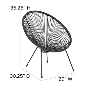 Comfortable EMMA + OLIVER Black Papasan Lounge Chair