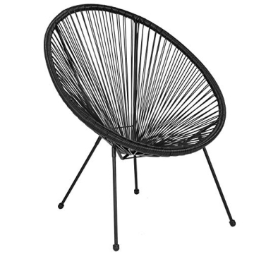 Comfortable EMMA + OLIVER Black Papasan Lounge Chair