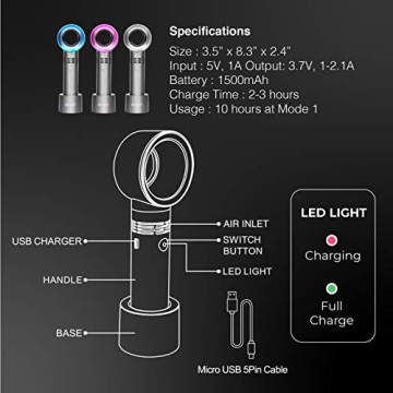 Lyon Lash Portable Bladeless Mini Fan for Eyelash Extensions