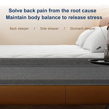 Molblly 12 Inch Gel Memory Foam Queen Mattress in a Box