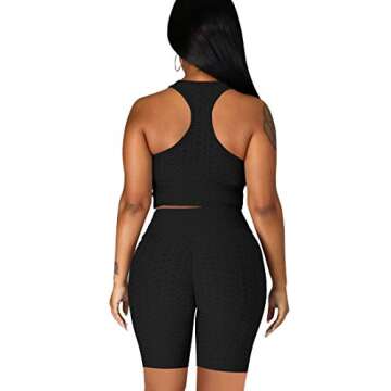 Mrskoala Women 2 Piece Outfits Jogging Yoga Biker Shorts Workout Sets Cute Sexy Loungewear Sweatsuits Track Suits Black XL